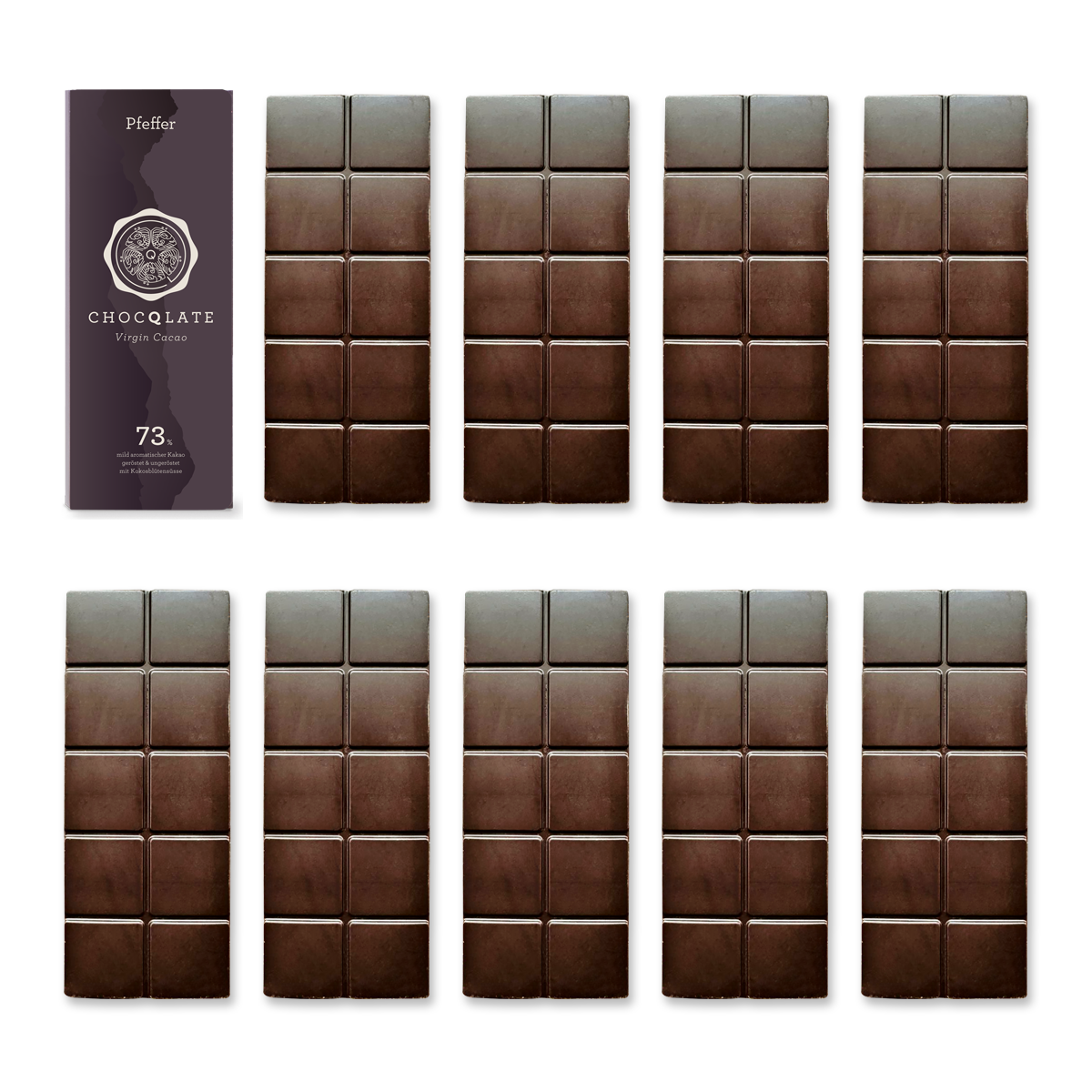 1+9 Refill Pfeffer Schokoladen 73% mit Virgin Cacao