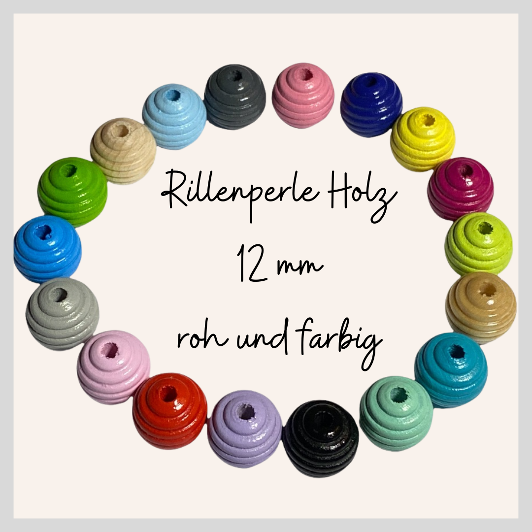 Rillenperle Holz 12 mm