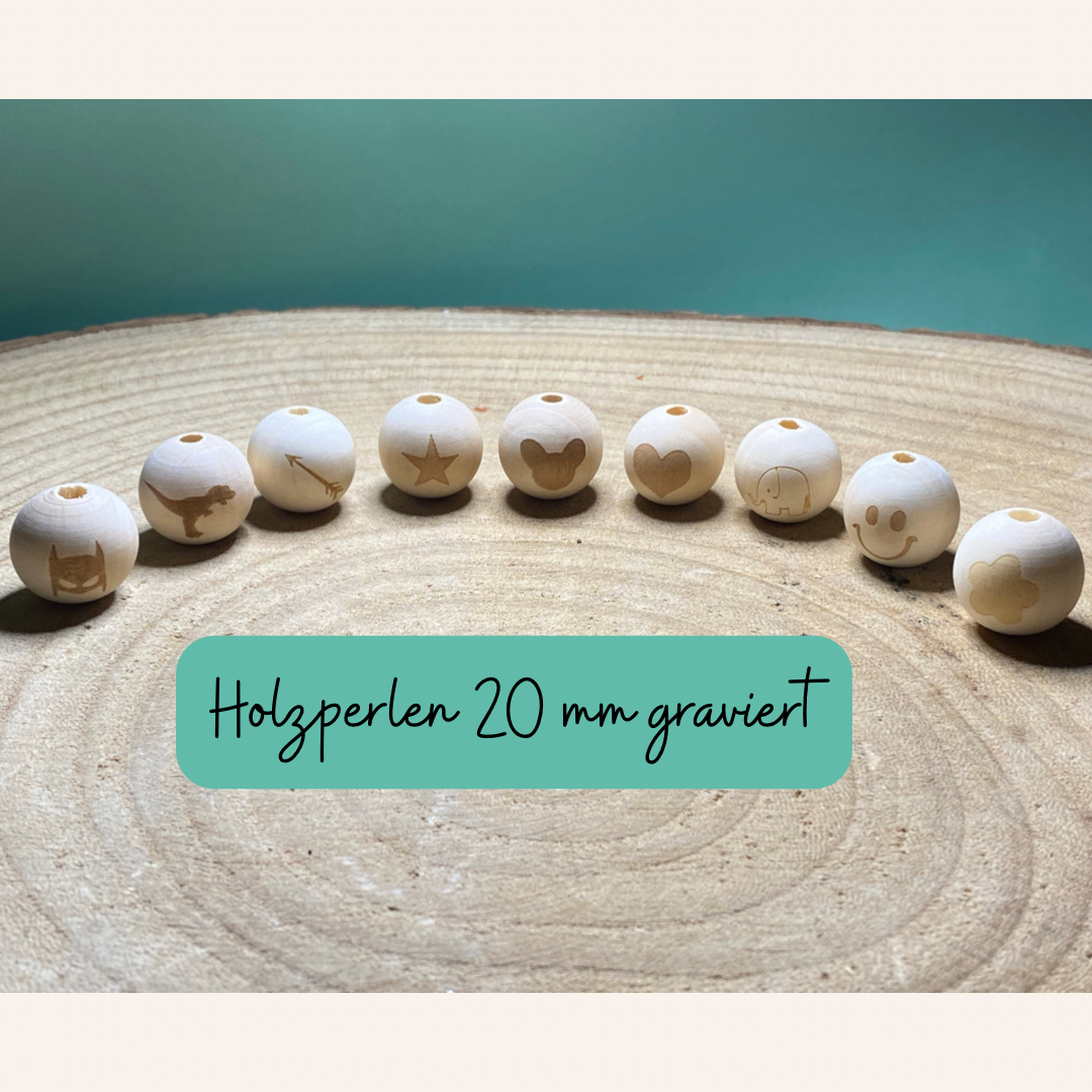 Holzperle 20mm graviert